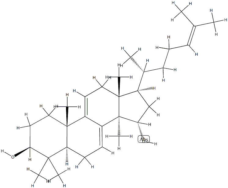 5α-ラノスタ-7,9(11),24-トリエン-3β,15α-ジオール 化学構造式