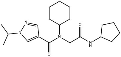 1H-Pyrazole-4-carboxamide,N-cyclohexyl-N-[2-(cyclopentylamino)-2-oxoethyl]-1-(1-methylethyl)-(9CI) 结构式