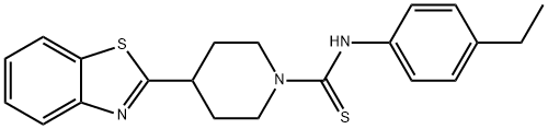 1-Piperidinecarbothioamide,4-(2-benzothiazolyl)-N-(4-ethylphenyl)-(9CI) Structure