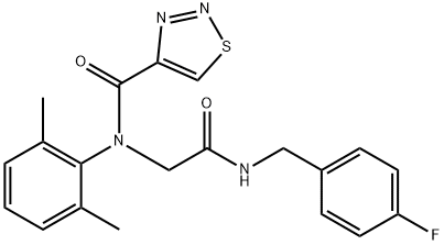 1,2,3-Thiadiazole-4-carboxamide,N-(2,6-dimethylphenyl)-N-[2-[[(4-fluorophenyl)methyl]amino]-2-oxoethyl]-(9CI) 结构式