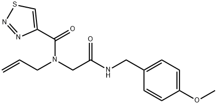 1,2,3-Thiadiazole-4-carboxamide,N-[2-[[(4-methoxyphenyl)methyl]amino]-2-oxoethyl]-N-2-propenyl-(9CI) 结构式