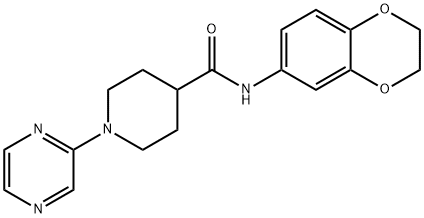 4-Piperidinecarboxamide,N-(2,3-dihydro-1,4-benzodioxin-6-yl)-1-pyrazinyl-(9CI) Structure