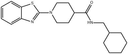 4-Piperidinecarboxamide,1-(2-benzothiazolyl)-N-(cyclohexylmethyl)-(9CI) 结构式