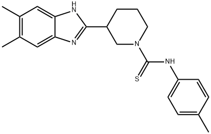 1-Piperidinecarbothioamide,3-(5,6-dimethyl-1H-benzimidazol-2-yl)-N-(4-methylphenyl)-(9CI)|