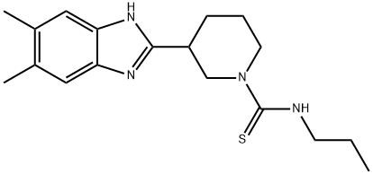 1-Piperidinecarbothioamide,3-(5,6-dimethyl-1H-benzimidazol-2-yl)-N-propyl-(9CI) Structure