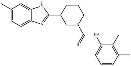 1-Piperidinecarbothioamide,N-(2,3-dimethylphenyl)-3-(5-methyl-1H-benzimidazol-2-yl)-(9CI) 结构式