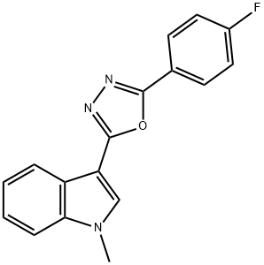 1H-Indole,3-[5-(4-fluorophenyl)-1,3,4-oxadiazol-2-yl]-1-methyl-(9CI) Structure
