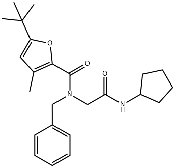 2-Furancarboxamide,N-[2-(cyclopentylamino)-2-oxoethyl]-5-(1,1-dimethylethyl)-3-methyl-N-(phenylmethyl)-(9CI) 结构式