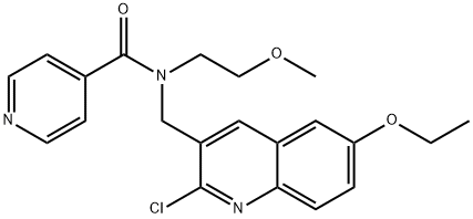 4-Pyridinecarboxamide,N-[(2-chloro-6-ethoxy-3-quinolinyl)methyl]-N-(2-methoxyethyl)-(9CI) 结构式