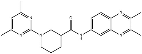 3-Piperidinecarboxamide,1-(4,6-dimethyl-2-pyrimidinyl)-N-(2,3-dimethyl-6-quinoxalinyl)-(9CI) 结构式