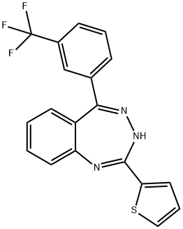 1H-1,3,4-Benzotriazepine,2-(2-thienyl)-5-[3-(trifluoromethyl)phenyl]-(9CI) 结构式