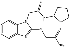 1H-Benzimidazole-1-acetamide,2-[(2-amino-2-oxoethyl)thio]-N-cyclopentyl-(9CI) 结构式