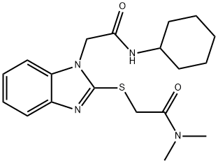 1H-Benzimidazole-1-acetamide,N-cyclohexyl-2-[[2-(dimethylamino)-2-oxoethyl]thio]-(9CI) Structure