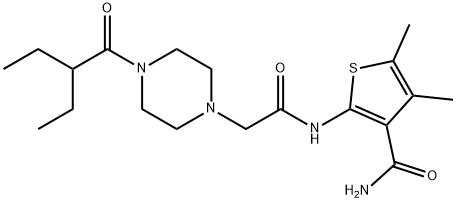 1-Piperazineacetamide,N-[3-(aminocarbonyl)-4,5-dimethyl-2-thienyl]-4-(2-ethyl-1-oxobutyl)-(9CI)|