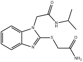 1H-Benzimidazole-1-acetamide,2-[(2-amino-2-oxoethyl)thio]-N-(1-methylethyl)-(9CI) Structure