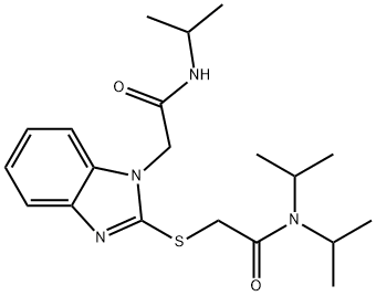 1H-Benzimidazole-1-acetamide,2-[[2-[bis(1-methylethyl)amino]-2-oxoethyl]thio]-N-(1-methylethyl)-(9CI) Structure