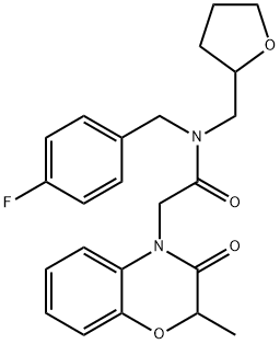 4H-1,4-Benzoxazine-4-acetamide,N-[(4-fluorophenyl)methyl]-2,3-dihydro-2-methyl-3-oxo-N-[(tetrahydro-2-furanyl)methyl]-(9CI) Structure