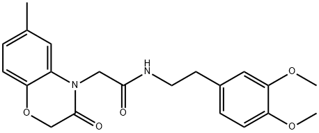 4H-1,4-Benzoxazine-4-acetamide,N-[2-(3,4-dimethoxyphenyl)ethyl]-2,3-dihydro-6-methyl-3-oxo-(9CI) Structure