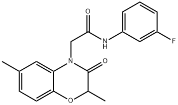 4H-1,4-Benzoxazine-4-acetamide,N-(3-fluorophenyl)-2,3-dihydro-2,6-dimethyl-3-oxo-(9CI) Structure
