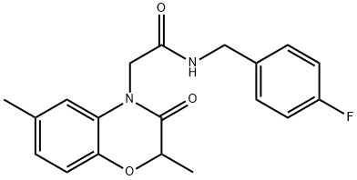 4H-1,4-Benzoxazine-4-acetamide,N-[(4-fluorophenyl)methyl]-2,3-dihydro-2,6-dimethyl-3-oxo-(9CI) 结构式