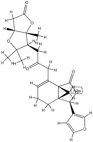 (3R)-3β-(3-Furyl)-7-[3-[(3S,3aR,6aR)-hexahydro-2,2,3a-trimethyl-5-oxofuro[3,2-b]furan-3-yl]-2-oxopropyl]-4,5-dihydro-3aβ,7aβ-methanoisobenzofuran-1(3H)-one 结构式