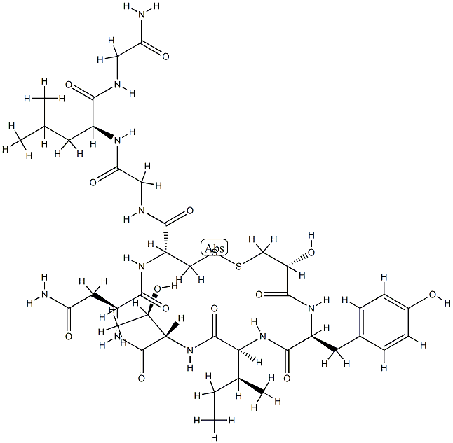 oxytocin, (1-(2-hydroxy-3-mercaptopropionic acid))-Thr(4)-Gly(7)- 结构式