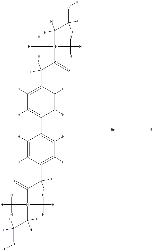4,4'-Biphenylenebis(2-oxoethylene)bis((2-mercaptoethyl)dimethylammonium) dibromide 结构式