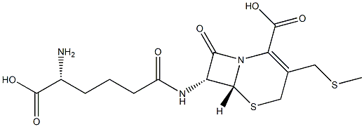 (7R)-7β-[[(R)-5-Amino-5-carboxy-1-oxopentyl]amino]-3-(methylthiomethyl)cepham-3-ene-4-carboxylic acid 结构式