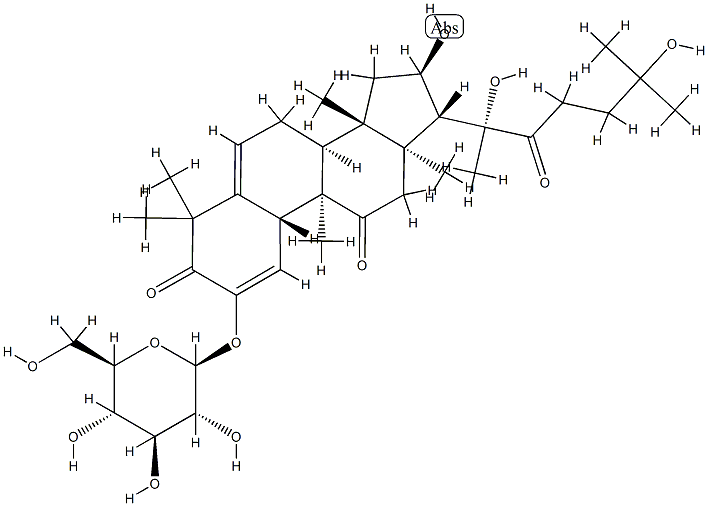 (10α)-2-(β-D-Glucopyranosyloxy)-9β-methyl-16α,20,25-trihydroxy-19-norlanosta-1,5-diene-3,11,22-trione Structure