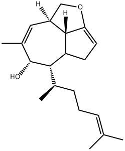 (5S)-5β-[(R)-1,5-ジメチル-4-ヘキセニル]-4,5,6,6aβ,8aα,8bα-ヘキサヒドロ-2H-アズレノ[1,8-bc]フラン-6β-オール 化学構造式