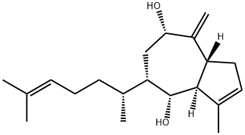 (3aS)-5α-[(R)-1,5-Dimethyl-4-hexenyl]-1,3aα,4,5,6,7,8,8aβ-octahydro-3-methyl-8-methylene-4α,7α-azulenediol 结构式