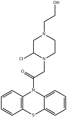 10-[[2-クロロ-4-(2-ヒドロキシエチル)ピペラジノ]アセチル]-10H-フェノチアジン 化学構造式