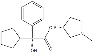 (R)-(R)-1-甲基吡咯烷-3-基 2-环戊基-2-羟基-2-苯基醋酸盐, 616866-21-8, 结构式