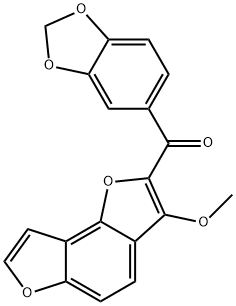 2-[(1,3-Benzodioxol-5-yl)oxomethyl]-3-methoxybenzo[1,2-b:3,4-b']difuran Struktur
