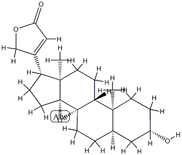 8β,14β-エポキシ-3β-ヒドロキシ-5β-カルダ-20(22)-エノリド 化学構造式