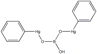（μ-オルトホウ酸）ジフェニル二水銀 化学構造式