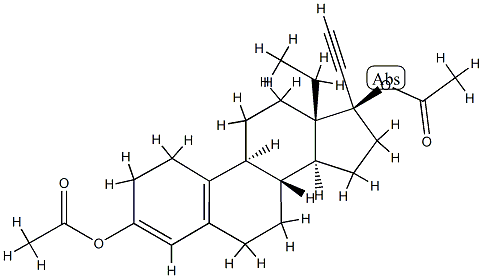(17α)-13-Ethyl-18,19-dinorpregna-3,5(10)-dien-20-yne-3,17-diol Diacetate Structure