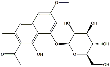 芦荟大黄素 8-葡萄糖甙, 64032-49-1, 结构式