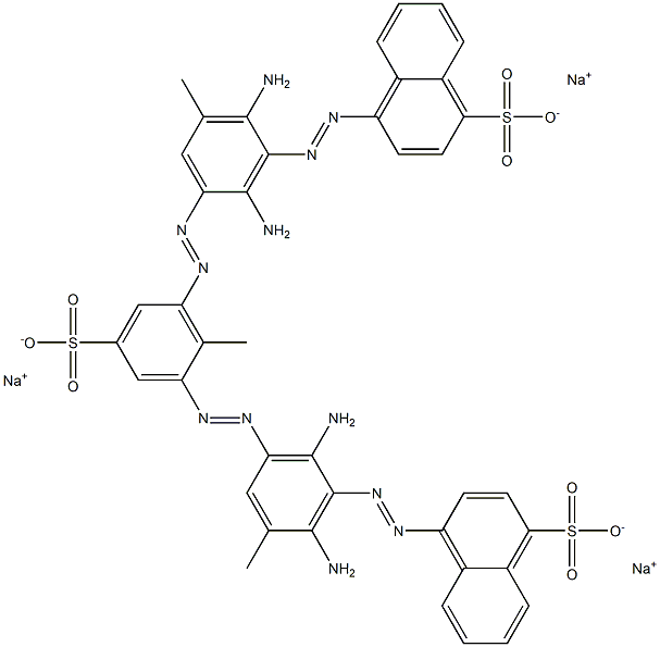 4,4'-[(2-Methyl-5-sodiosulfo-1,3-phenylene)bis[azo(2,6-diamino-5-methyl-3,1-phenylene)azo]]bis[naphthalene-1-sulfonic acid sodium] salt Structure