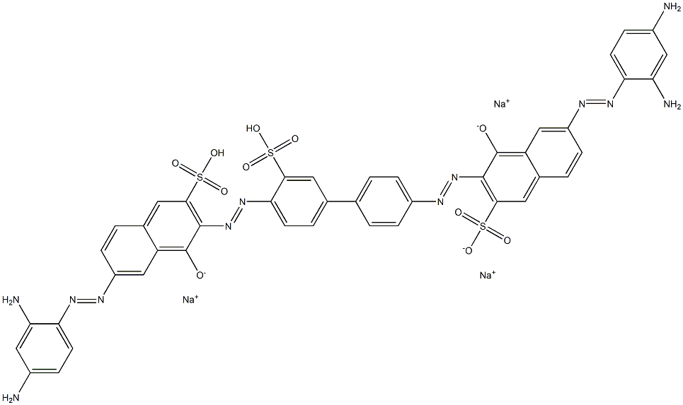 3,3'-[(3-Sodiosulfo[1,1'-biphenyl]-4,4'-diyl)bis(azo)]bis[6-[(2,4-diaminophenyl)azo]-4-hydroxynaphthalene-2-sulfonic acid sodium] salt Structure