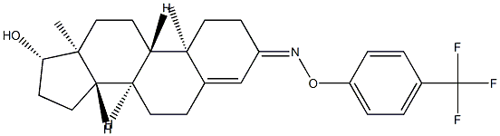 17β-Hydroxyandrost-4-en-3-one O-(α,α,α-trifluoro-p-tolyl)oxime 结构式