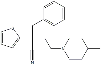 4-Methyl-α-(phenylmethyl)-α-(2-thienyl)-1-piperidinebutyronitrile 结构式