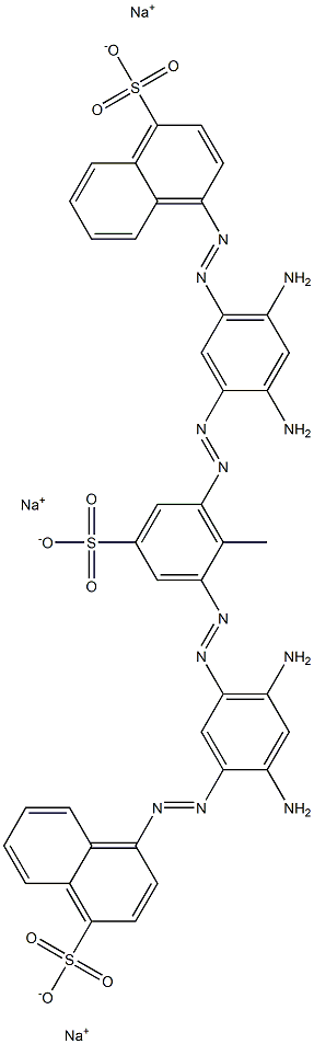4,4'-[(2-Methyl-5-sodiosulfo-1,3-phenylene)bis[azo(4,6-diamino-3,1-phenylene)azo]]bis[naphthalene-1-sulfonic acid sodium] salt Structure