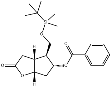 [3AR-(3AALPHA,4ALPHA,5BETA,6AALPHA)]-5-(苯甲酰氧基)-4-[[[(叔丁基)二甲基硅]氧基]甲基]六氢-2H-环戊并(B)呋喃-2-酮 结构式