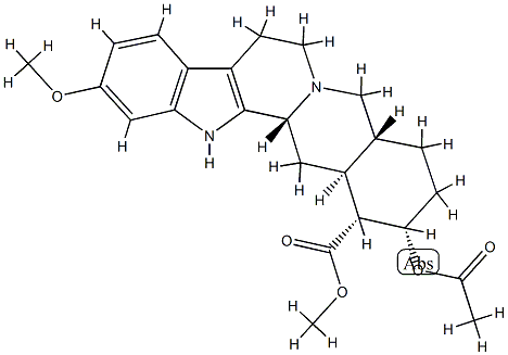 (3β)-17α-(アセチルオキシ)-11-メトキシヨヒンバン-16α-カルボン酸メチル 化学構造式