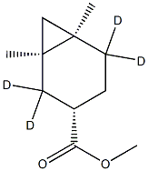 (1α,3β,6α)-1,6-Dimethyl(2,2,5,5-2H4)bicyclo[4.1.0]heptane-3-carboxylic acid methyl ester 结构式