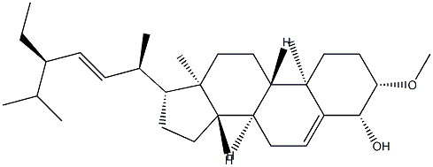 (22E,24R)-3β-Methoxystigmasta-5,22-dien-4β-ol 结构式