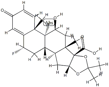 (6α,11β,16α,17α)-6,9-Difluoro-11-hydroxy-16,17-[(1-Methylethylidene)bis(oxy)]-3-oxoandrosta-1,4-diene-17-carboxylic Acid Structure