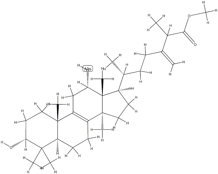 3α,12α-Dihydroxy-24-methylenelanost-8-en-26-oic acid methyl ester 结构式