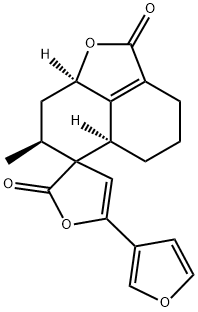 (3R,5'aR)-5-(3-Furyl)-7'β-methyl-3',5',5'aα,7',8',8'aα-hexahydrospiro[furan-3(2H),6'-[6H]naphtho[1,8-bc]furan]-2,2'(4'H)-dione 结构式